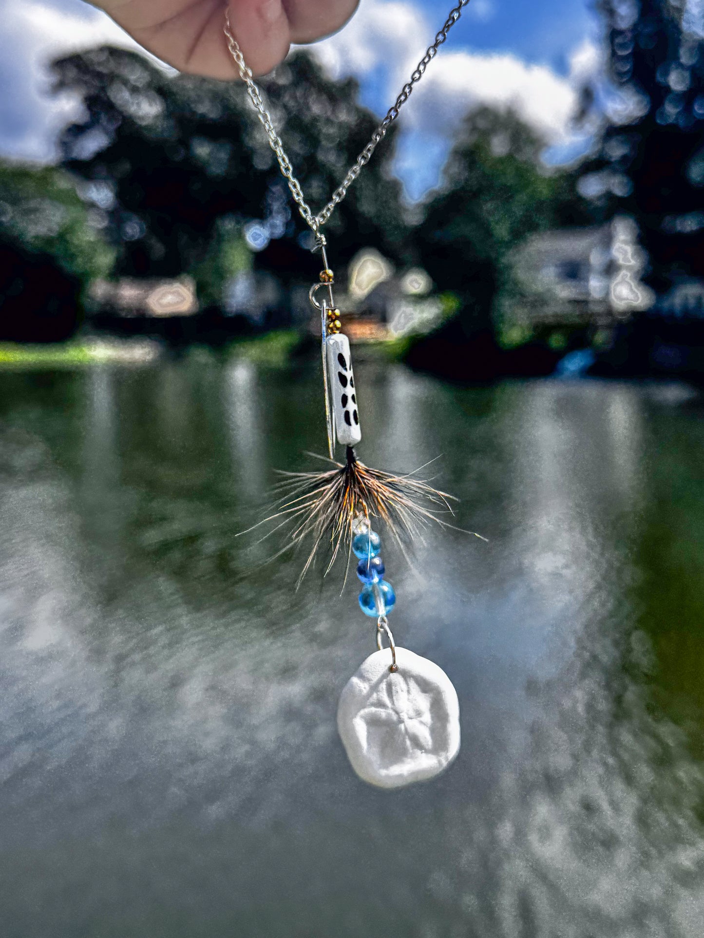 Fishing lure Jig Car charm- black and white