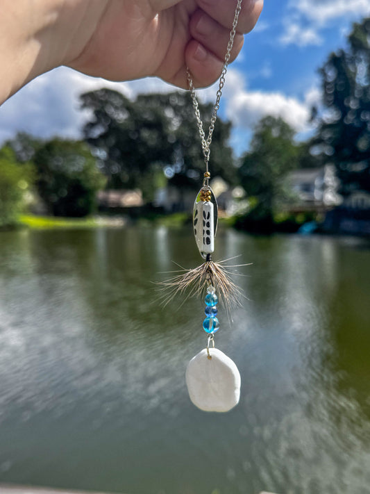 Fishing lure Jig Car charm- black and white
