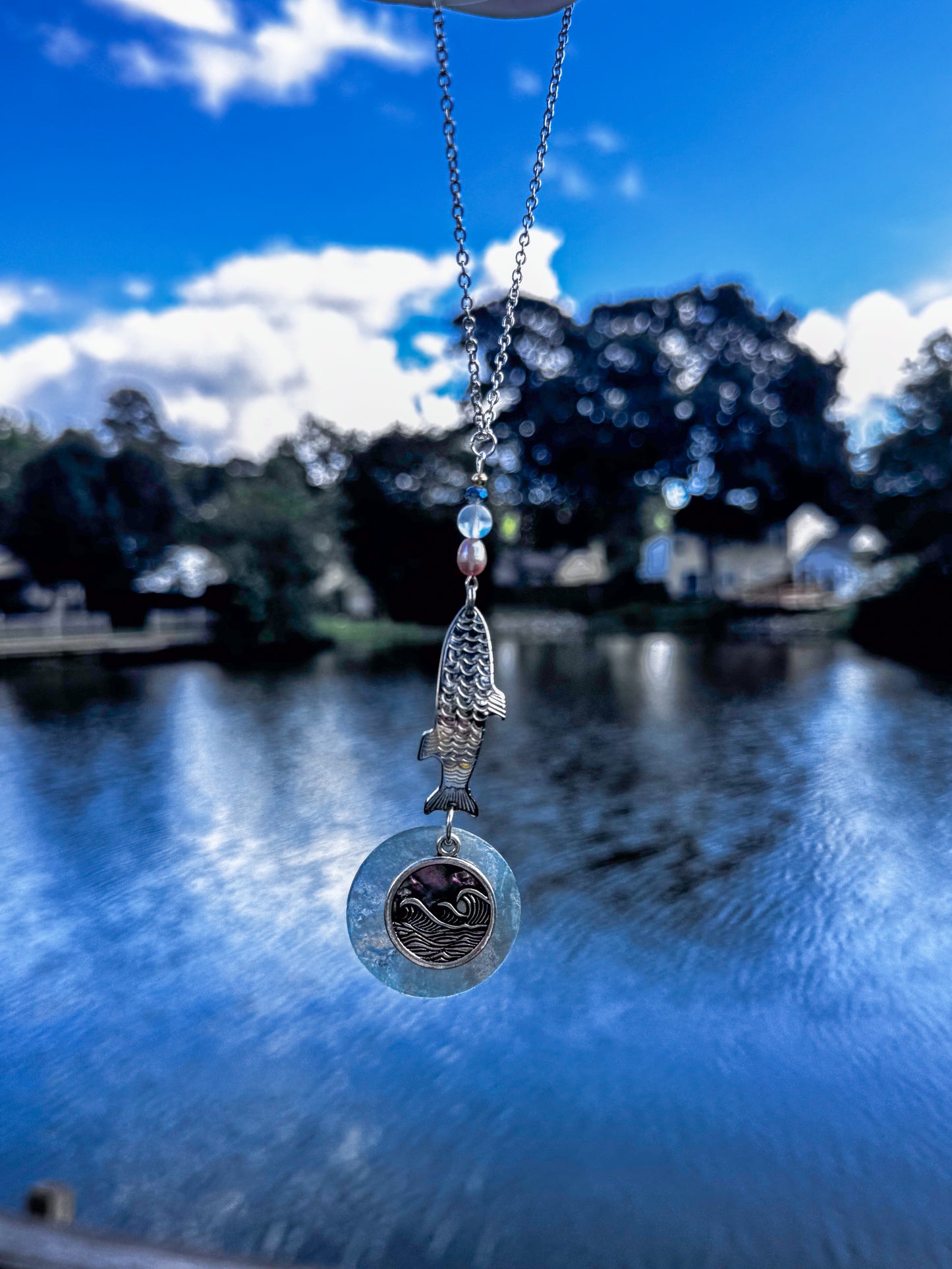 Ocean Drift Fishing lure Car Charm – Fishing Lure with Blue Shell Accent