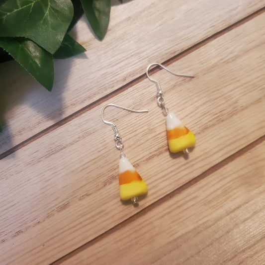 Spooky Candy Corn Bait Earrings